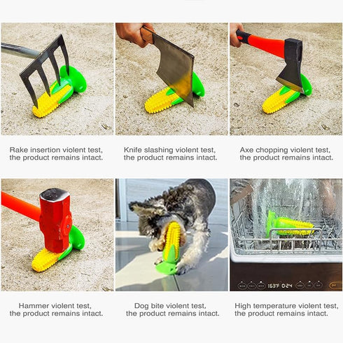 Dog Chew Toys for Aggressive Chewers – Puppy Chew Toys for Teething, Grind Teeth, Removes Calculus, Squeaky and Interactive Corn Dog Toys for Smal...