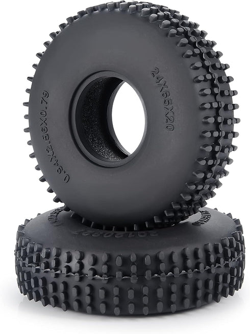 RCHUBAM 4PCS 1.0" Crawler Tires Rubber Tires 65mm for 1/18 TRX4M 1/24 Axial SCX24 Deadbolt Bronco RC Crawler Car...