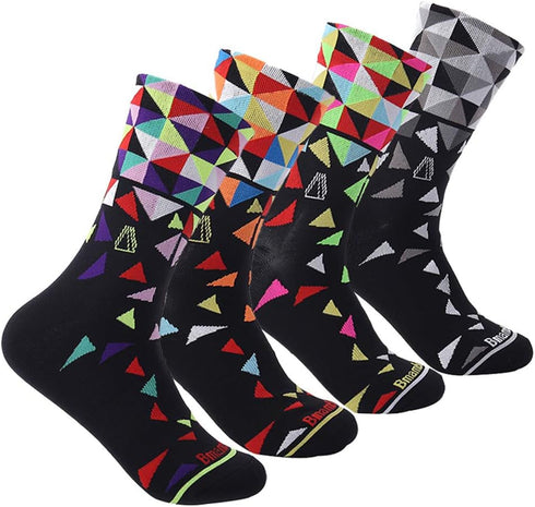 Men and Women Cycling Socks 4 Pairs Sports Socks Comprssion Running Socks (Mixed Color) (Mixed Color) …...