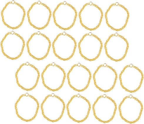 50pcs Adjustable Gold Necklace Golden Dolls Chain Necklace Gold Necklace Prom Miniature Gold Chain Necklace Hip Hop Chain Necklace Toys Princess A...