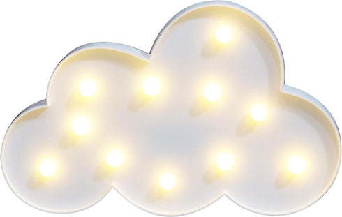 White LED Cloud Marquee Signs, Light Up Cloud Decorative Signs Hanging Hole Nursery Room Night Light for Baby Shower, Party Supply, Christmas Deco...
