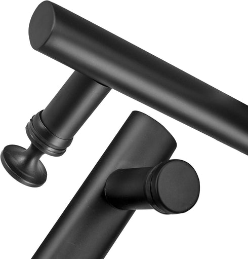 Shower Door Handle Hole to Hole 145mm(5.7inch), Push Pull Door Handle Stainless Steel, Sliding Barn Door Handle for Bathroom Glass Doors, Black Sh...