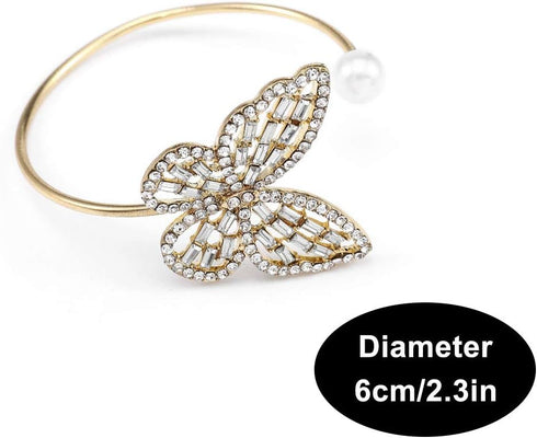 ELABEST Glitter Crystal Bracelet Rhinestone Bracelet Gold Dainty Hollow Bangle Wedding Bridal Bridesmaid Bracelet Jewelry for Women...