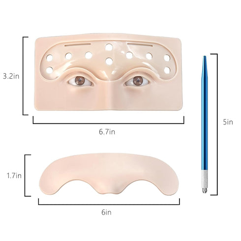 Replaceable Eyebrow Tattoo Practice Face. Permanent Eyebrow Tattoo Makeup Silicone Fake Dkin. Micro Dpray Plastic Eyebrow Fake Skin On Eyebrows. E...
