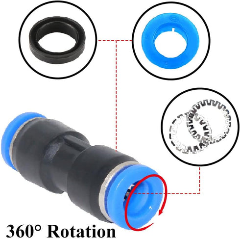 Beduan Push to Connect Fitting, 16mm Tube OD Pneumatic Quick Adapter Tubing Air Hose Line Pipe Fitting 10Pcs For 5/8" Tube OD...