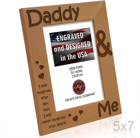 KATE POSH - Daddy & Me - I May Outgrow Your Lap, but I Will Never Outgrow Your Heart - Picture Frame (5x7 - Vertical)...