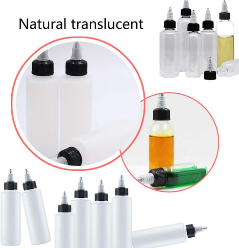 20 Pcs 4 Oz Plastic Squeeze Condiment Bottles with Twist-on Cap Lids,Sauce Bottle with Squeeze Top,Squirt Condiment Bottles for Ketchup,Mustard,Ol...