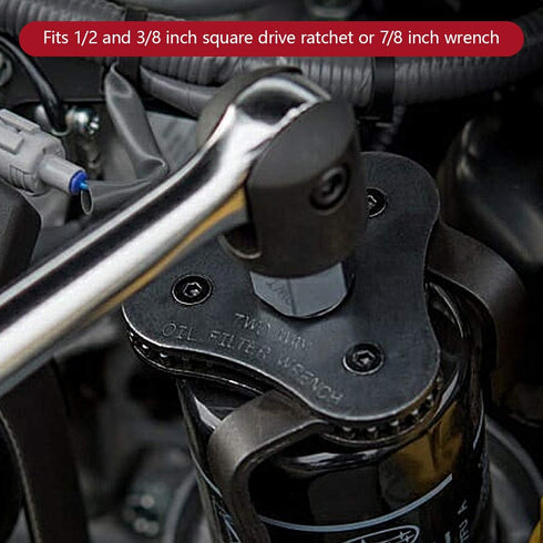 LCGP from 2-1/2 inch to 4.5 inch Black Oil Filter Wrench Tool Set with 3 Jaw, Universal Adjustable Oil Filter Wrench...