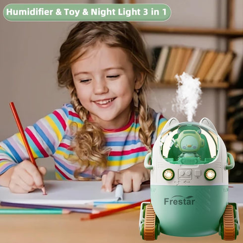Mini USB Humidifier 220ml with LED Night Light, Small Cute Humidifier Bulit in Adorable Doll for Kids, Plant, Bedroom, Office, Desk, Babies Room, ...