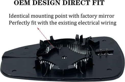 Passenger Right Side Mirror Replacement for 2013 2014 2015 2016 2017 2018 2019 2020 Ford Fusion Side Mirror Glass - Side View Heated Convex Mirror...