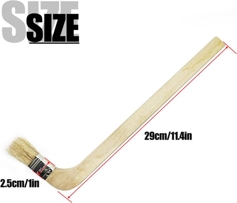 Wooden Handled Hog Bristle Radiator Right Angle Bend Paint Brush, 11" Long, 1" Brush Width (2 Pieces)...