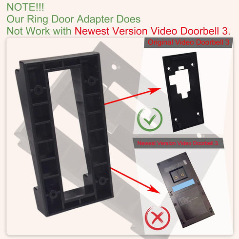 Video Doorbell Vinyl Siding Mounting/Adapter Angle Adjustment Plate W/Hardware, for Ring 2, Ring 3, Ring 3 Plus Video Doorbell fit Standard Style ...