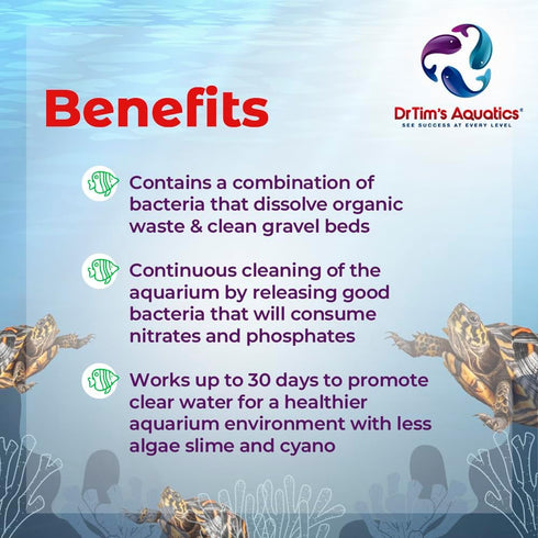 DrTim's Aquatics Freshwater Waste-Away Time Release Leave-in Gel – Natural Cleaner for Turtle Aquariums - Solution Dissolving & Cleaning Organic S...