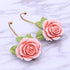 OPENDGO 3PCS Rose Resin Wall Hooks Wall Mounted Creative Flower Iron Hook for Hanging Coat/Hat/Key/Towel/Handbag Hooks/Hangers Room Wall Decor...