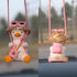 Rear View Mirror Hanging Accessories of Swinging Duck Cool Swinging Duck Car Hanging Ornament Pendant Interior Rearview Mirror Decoration (White-P...