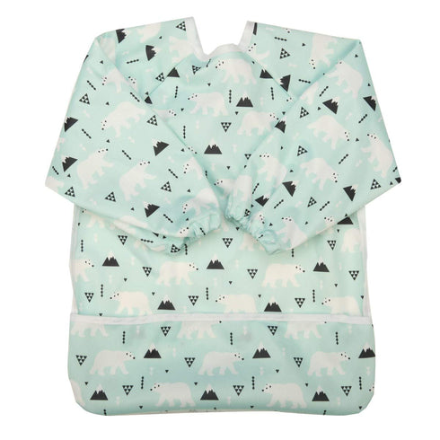 Baby Bib Sleeved Shirt with Pocket 1-3 Years Old Toddler Painting Drawing (Polar Bear)...