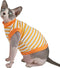 Sphynx Hairless Cat Summer Cotton T-Shirts Cat Vest Pet Clothes,Round collar vest Kitten Shirts sleeveless, Cats & Small Dogs Apparel (Small, Oran...
