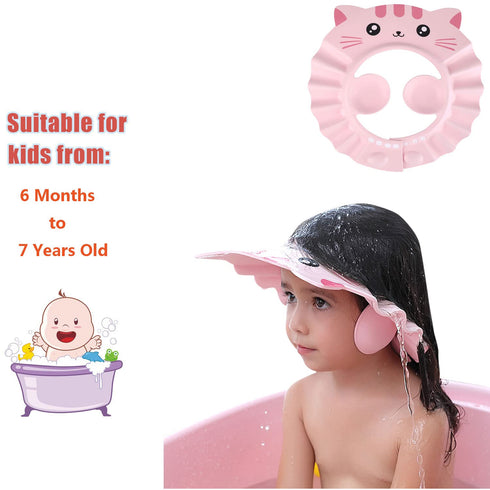 Baby Shower Cap Bath Visor Protection Adjustable Shower Bathing Cap Shield Safe Shower Shampoo Bathing Hair Washing Protector Visor Eye Ear Protec...