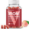 Vegan Iron Gummies Supplement - with Vitamin C, A, B-Complex, Folate, Zinc for Adults & Kids - Blood Builder & Energy Support for Iron Deficiency,...