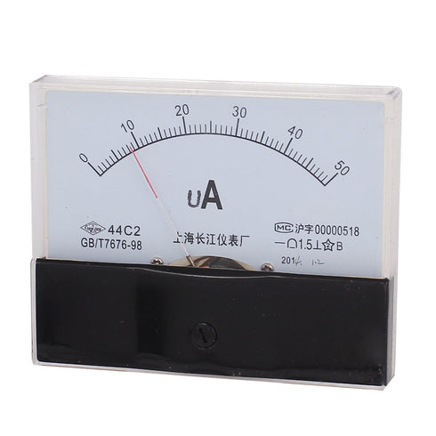 uxcell Analog Current Panel Meter DC 0-50uA 44C2 Ammeter 99x57x80mm for Circuit Testing Charging Battery Ampere Tester Gauge Pack of 1...