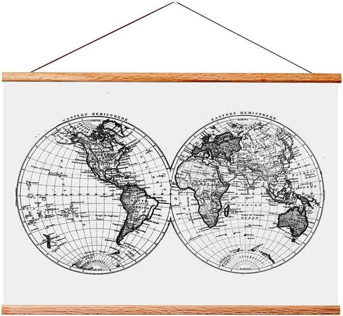 Landmass 24” Wide Magnetic Poster Hanger Frame - Wall Hanging Wooden Frame For Posters, Prints, Photos, Pictures, and Artwork - Wood Frame For Scr...