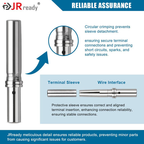 JRready Deutsch Connector Pins and Sockets Solid Contacts Size 16 - ST6364 20Pair Male Pins 0460-202-16141/ Female Pins 0462-201-16141, DT Connect...