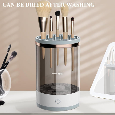 Electric Makeup Brush Cleaner, Cosmetic Brush Cleaner, Upgraded Electric Makeup Brush Cleaner with Brush Clean Mat, Automatic Spinning Makeup Brus...