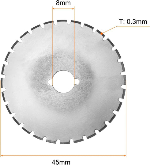 HARFINGTON 2pcs Rotary Cutter Blades 45mm Dotted Blade SKS-7 Steel Sharpness Replacement Rotary Blade Quilting Rotary Cutter Blades for Fabric Sew...