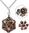 Mini Metal Dice Set with Copper Hollow Octopus D20 Necklace Dice Case DND Gift Tiny Small Dice Set D&D Portable 9PCS Dice Set...
