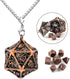 Mini Metal Dice Set with Copper Hollow Octopus D20 Necklace Dice Case DND Gift Tiny Small Dice Set D&D Portable 9PCS Dice Set...