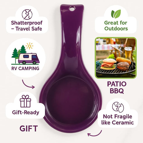 Reston Lloyd Kitchen Counter Utensil Spoon Rest, Ladles, Spaghetti Forks, & Spatulas, Durable BPA-Free Plastic – Dishwasher Safe, Décor, Space Sav...