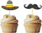Morndew 24 PCS Sombrero Mustache Cupcake Toppers Insert Picks Decorations for Mexican Fiesta Themed Party Birthday Party Baby Shower Wedding Party...