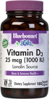 Bluebonnet Vitamin D3 1000 IU Vegetable Capsules, 180 Count...