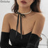 Boho Pearl Bow Choker Necklace Black Velvet Long Ribbon Bow Collarbone Chain Vintage Pearl Beaded Choker Necklace Birthday Party Jewelry for Women...