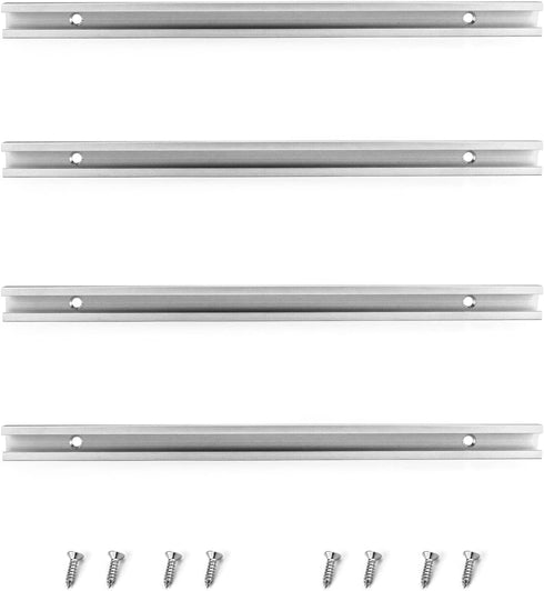 QWORK 12" T-Track, 4 Pack Aluminum Double Track with Mounting Holes for Woodworking...