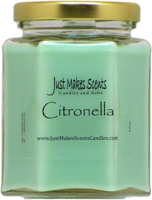 Citronella Scented Blended Soy Candle for Indoor Use by Just Makes Scents (Citronella)...