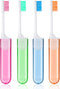Sibba Toothbrush Covers 4 Pieces Folding Manual Toothbrushes Case Travel Kit Soft Bristles Tooth Brushes Mini Size Portable Brush Coverings Wrappe...