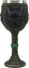 Ebros Wicca Mystical Witching Hour Black Cat Wine Goblet 7oz Feline Cats Celtic Wine Knotwork Beverage Chalice Goblet Cup With Green Gems...