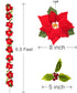 DearHouse 6.5Ft Lighted Poinsettia Christmas Garland with Red Berries and Holly Leaves, Pre-Lit Velvet Artificial Poinsettia Garland for Christmas...