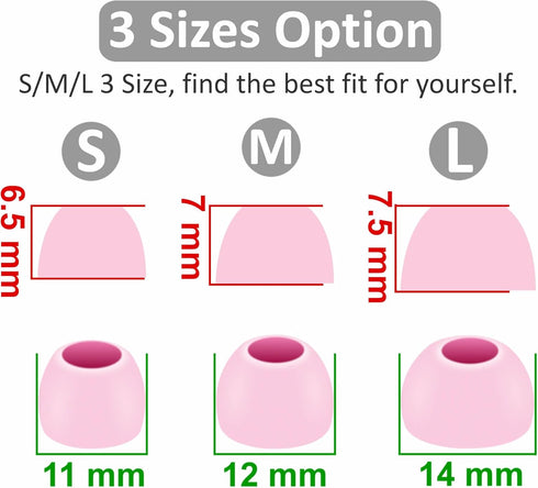 6 Pairs Replacement Silicone Ear Tips Compatible with Beats Studio Buds + / Fit Pro, S/M/L 3 Size Earbuds Eartips Flexible Rubber Gel Cover Skin A...
