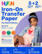 NuFun Activities Printable Iron-on Heat Transfer Paper for T Shirts, Dark Fabrics, 5 Sheets 8.5 x 11 inch, Long Lasting, Durable, Professional Qua...