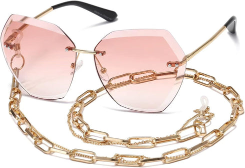 AEVOGUE Sunglasses For Women Oversized Rimless Diamond Cutting Lens Sun Glasses AE0534...