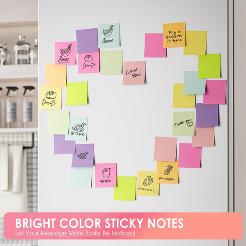 MaxGear Sticky Notes 3x3, 16 Pads Colorful Sticky Pads, Strong Adhesive Self-Stick Note Pads, Super Sticking Power Memo Pads, Leave Reminders Stic...