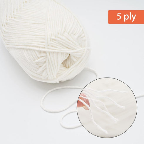 NICEEC 3 Skeins Soft Cotton Yarn 5ply Baby Cotton Yarn for Knitting Crochet Baby Weight Yarn Cotton Blend Yarn Total Length 3×220m(3×240 yds,100g×...