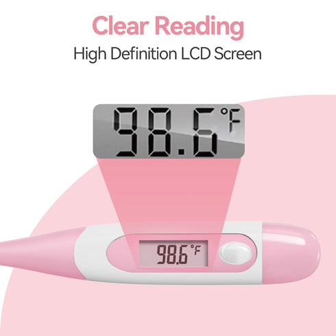 Clinical Digital Thermometer for Adults and Babies, Oral Armpit and Rectal Temperature Thermometer for Fever with Alarm, Flexible Tip...