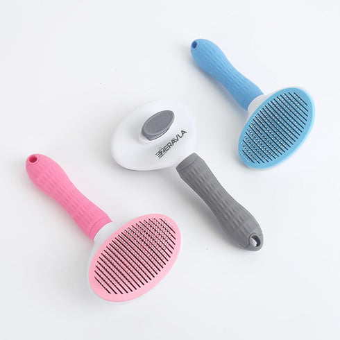 Cat Brushes for Indoor Cats - Dog Brush for Shedding - Cat Brush for Long Hair Cat - Dog & Cat Brush + Dog & Cat clicker for training - Self Clean...