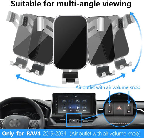 LUNQIN Car Phone Holder Mount for 2019-2025 Toyota RAV4 XLE Premium Adventure TRD Off-Road Limited & 2019-2025 RAV4 Hybrid XSE Limited & 2021-25 R...