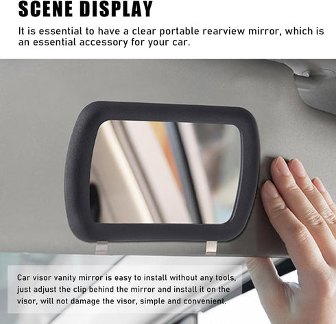 2 PCS Car Sun Visor Vanity Mirror, Clip On Auto Rear View Sun Visor Makeup Mirror, Vehicle Sun-Shading Cosmetic Mirror for Women Girls, Universal ...