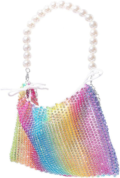 Yokawe Mini Rhinestone Purses for Women Evening Handbags Sparkly Mesh Cell Phone Wallet for Vacation Club Party Wedding...