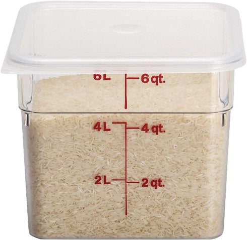 Cambro Food Storage Container - Classic Series Square - 6 QT (Quart) - Commercial Grade for Food Prep (Clear)...